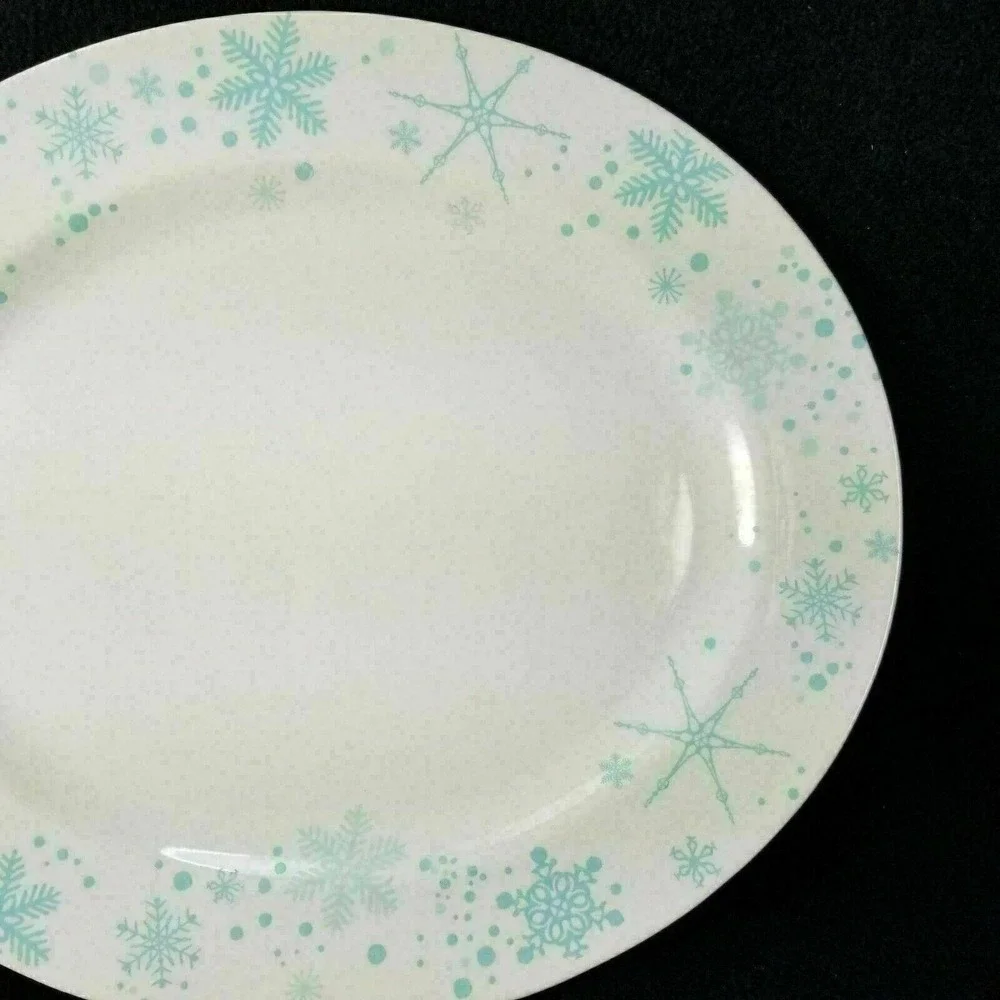 Snowflake‎ Platter Oval Serving Christmas Winter Holiday Dinner